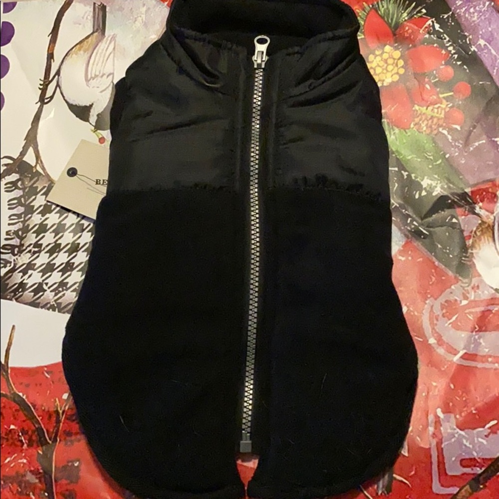 Dogs vest small fleece for winter -black